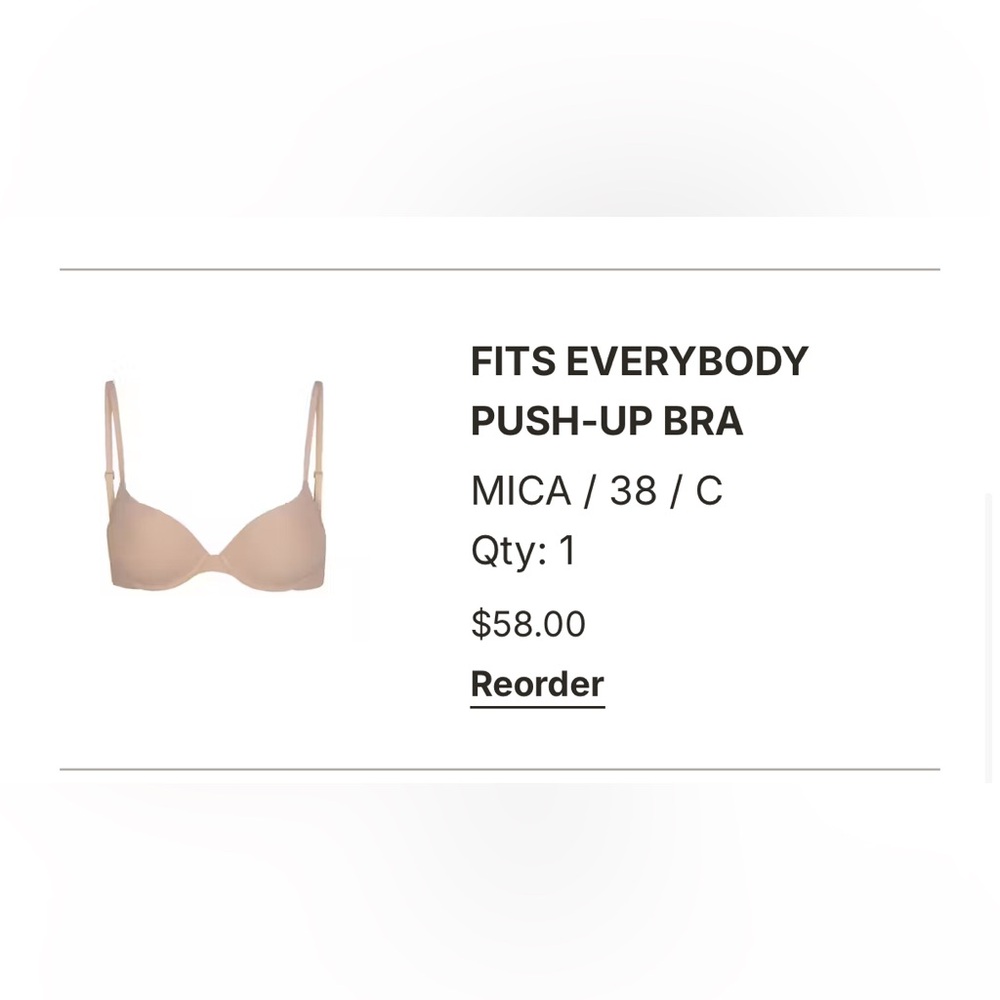 SKIMS Push-Up Bra in Mica